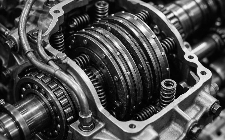 Vue rapprochée d’une transmission ouverte